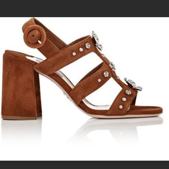 Prada Suede Slingback Sandal - Picture 1 of 11